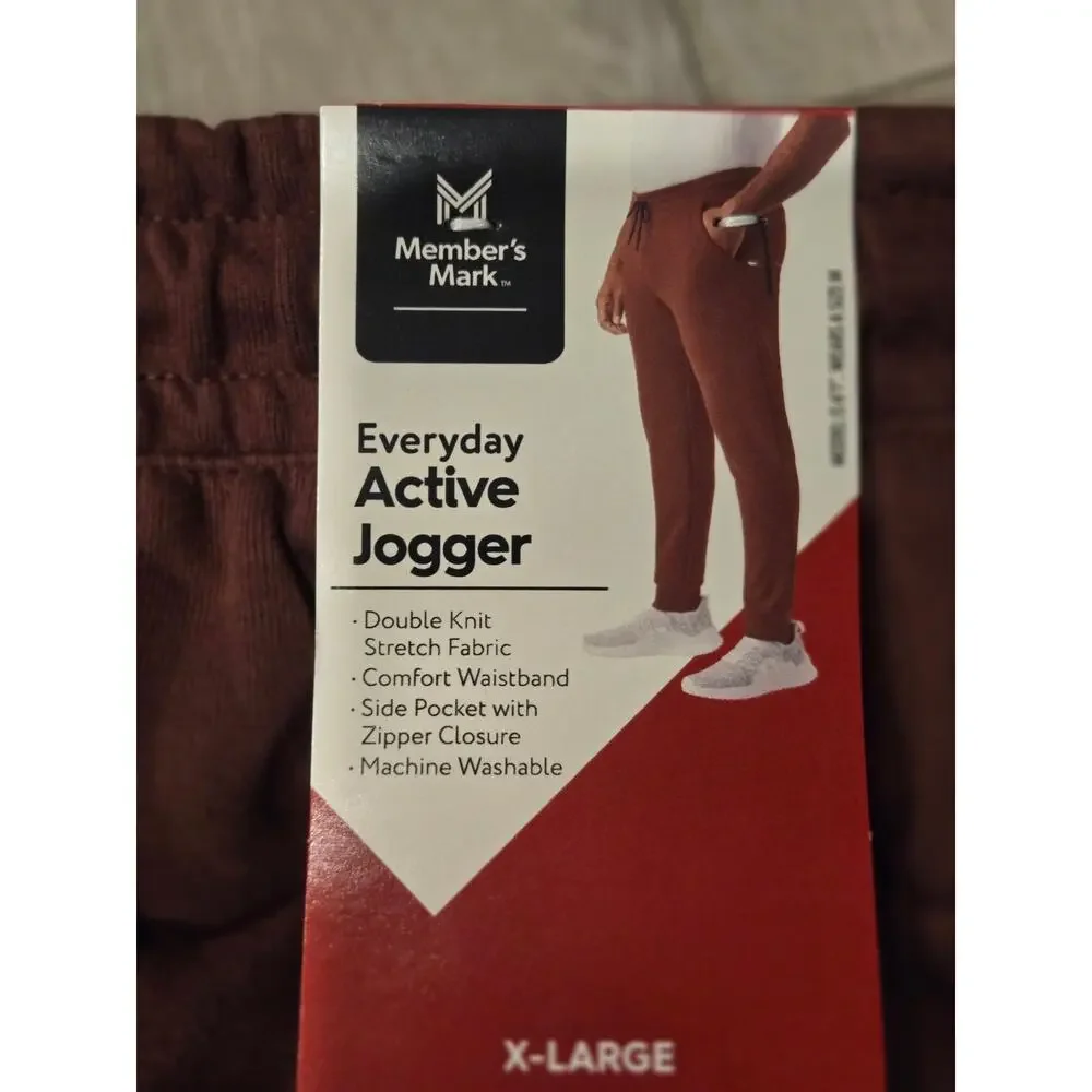 Member's Mark Men's Everyday Active Jogger XL Cinnamon Stick Brown